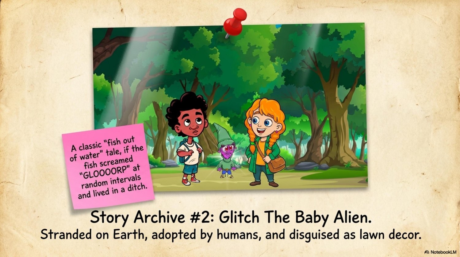 Glitch the Baby Alien story archive page